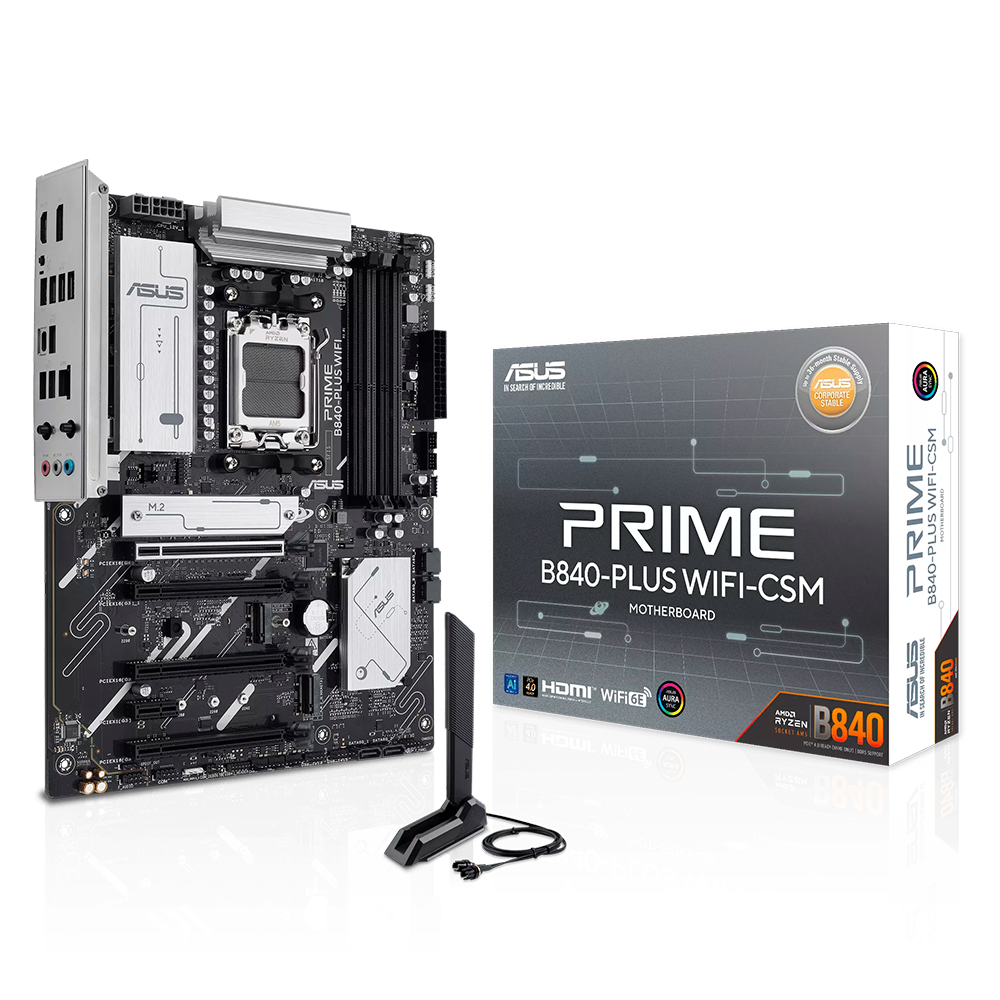 Tarjeta Madre Asus Prime B840-Plus Wifi, Socket Am5, DDR5, ATX.