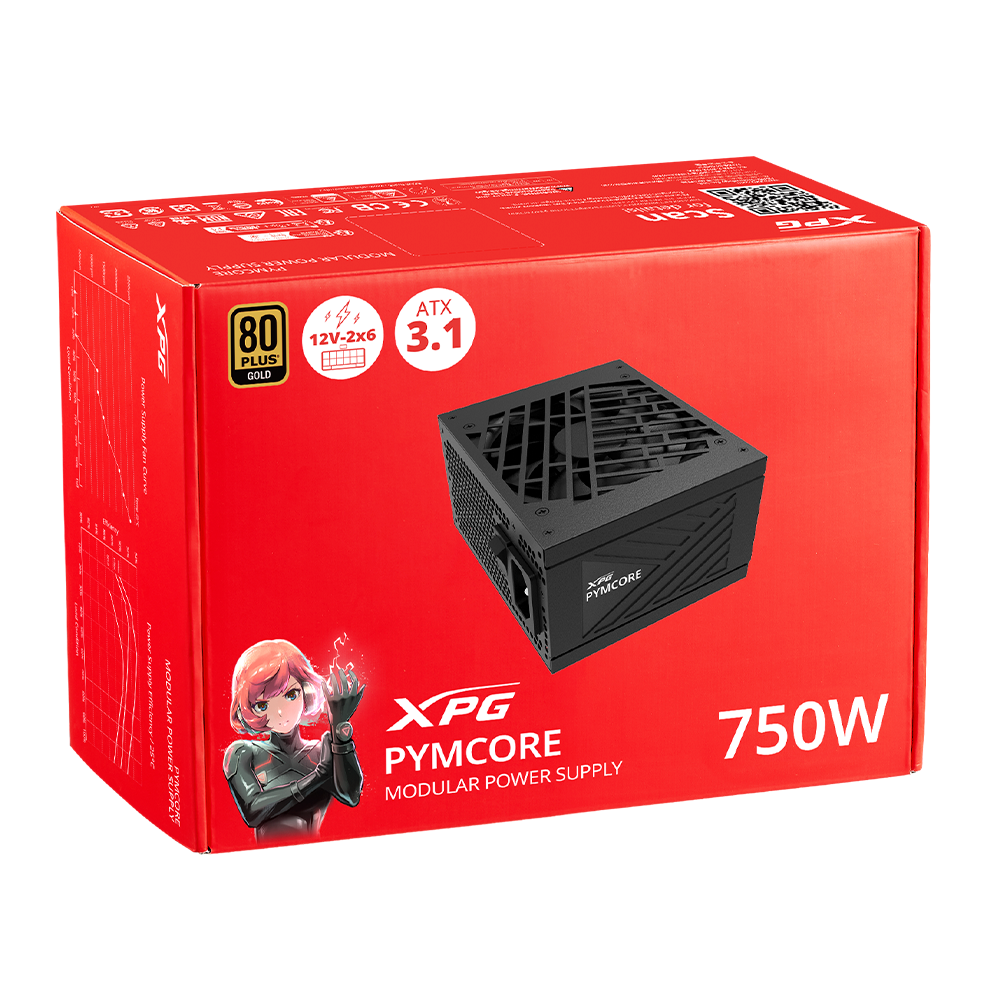 Fuente De Poder XPG Pymcore Sfx, 750W, 80 Plus Gold, Negro.