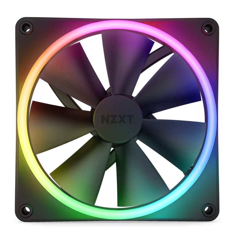 Ventilador NZXT F140 RGB Duo, 140mm, 1800RPM, Negro.