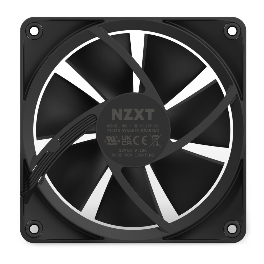 Ventilador NZXT F120 RGB, 120Mm, 1800RPM, Negro.