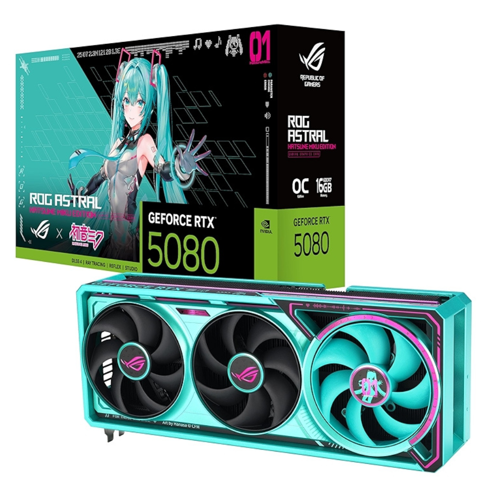 Tarjeta De Video ASUS NVIDIA GeForce RTX5080 ROG Astral Hatsune Miku Edition | 16GB GDDR7