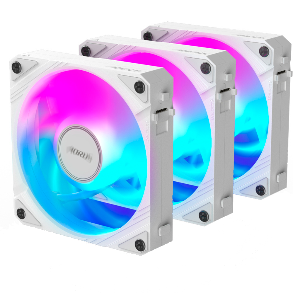 Kit de 3 Ventiladores AORUS EZ CHAIN FAN 120- 2000RPM- RGB- Blanco