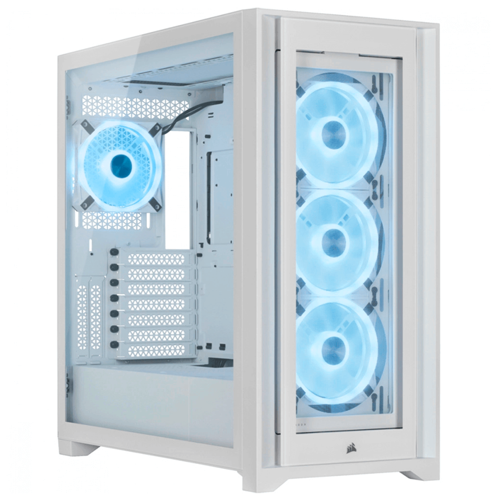 Gabinete Corsair iCUE 5000X RGB QL Edition- ATX- Incluye 4 Ventiladores- Blanco