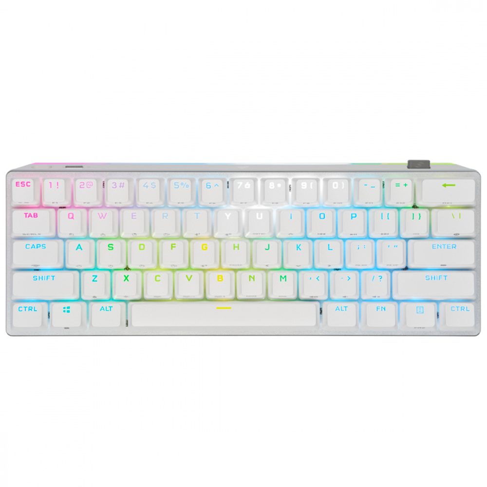 Teclado Gamer Mecanico Corsair K70 PRO MINI WIRELESS 60%- Switch Cherry MX Red- Inalambrico - Blanco (Ingles)