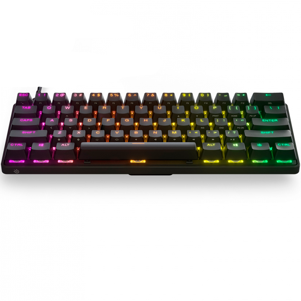 Teclado Gamer Mecanico Steelseries Apex Pro Mini RGB 60%- OmniPoint 2.0- Alambrico- USB- Negro (Ingles)