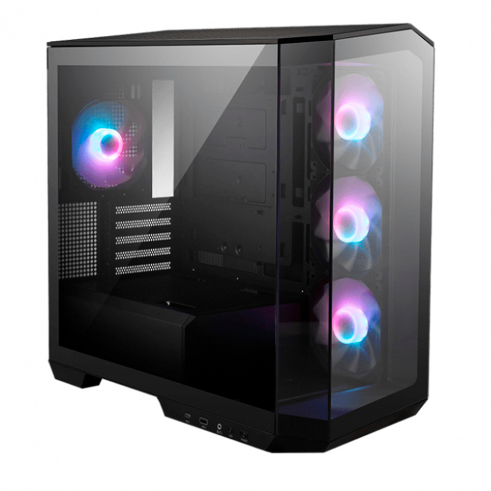 Gabinete MSI MAG PANO M100R PZ ARGB- ATX- Incluye 4 Ventiladores- Negro