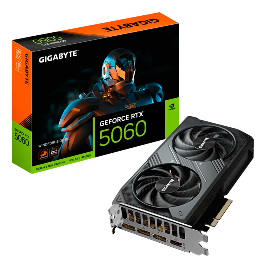 Tarjeta de Video GIGABYTE GeForce RTX 5060 WINDFORCE OC 8G