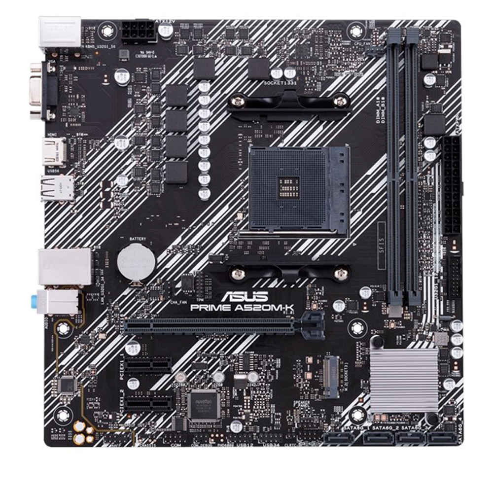 Tarjeta Madre ASUS PRIME A520M-K- S-AM4- Micro ATX- Compatible con DDR4