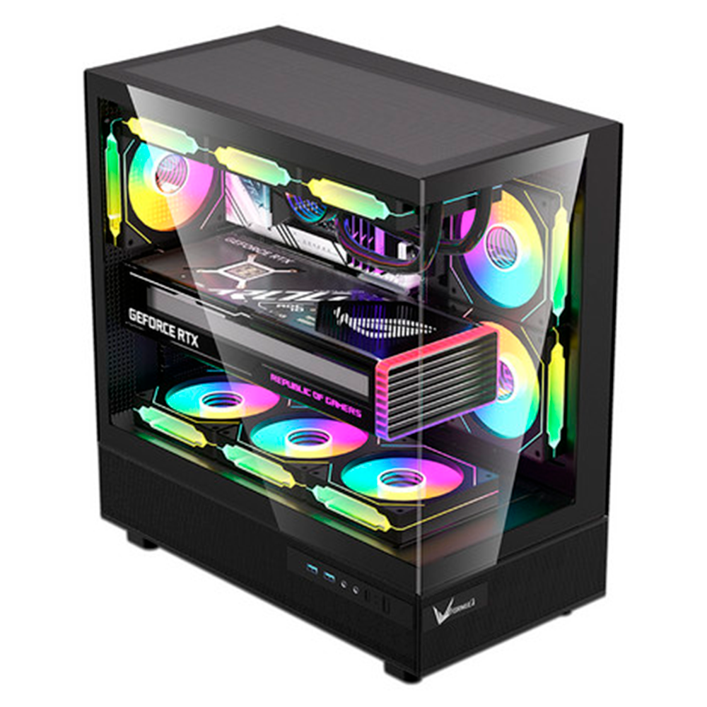 Gabinete Gamer Formula Crystal Z8 Cosmic - Mini ATX - Negro