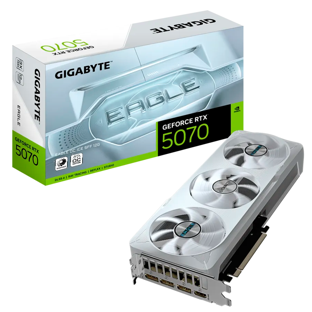 Tarjeta de Video GIGABYTE GeForce RTX 5070 EAGLE OC ICE SFF 12GB