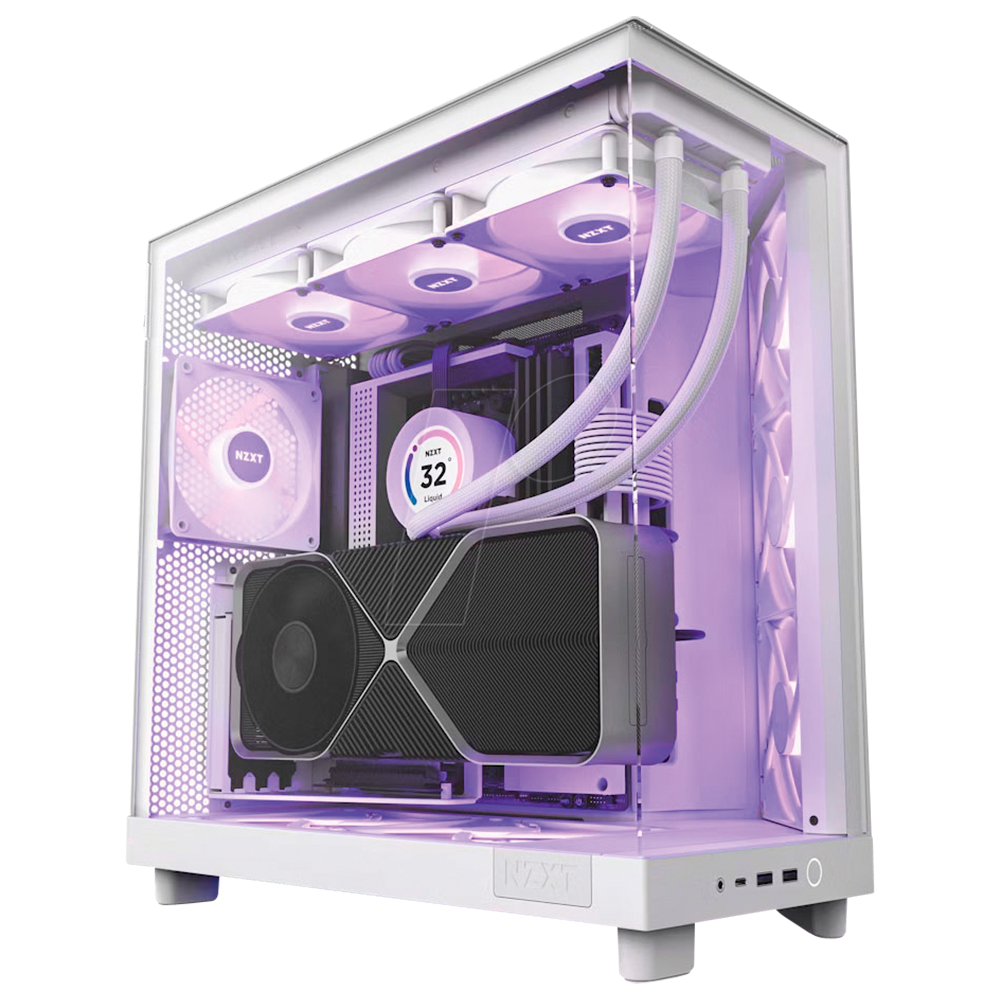 Gabinete NZXT H6 Flow RGB - ATX - Blanco