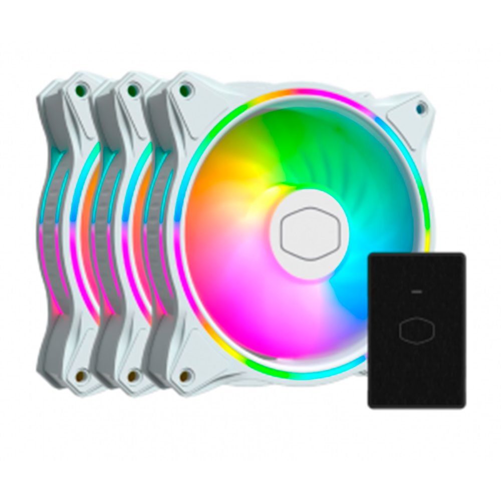 Ventilador Cooler Master MasterFan MF120 RGB 3x 120mm - Blanco