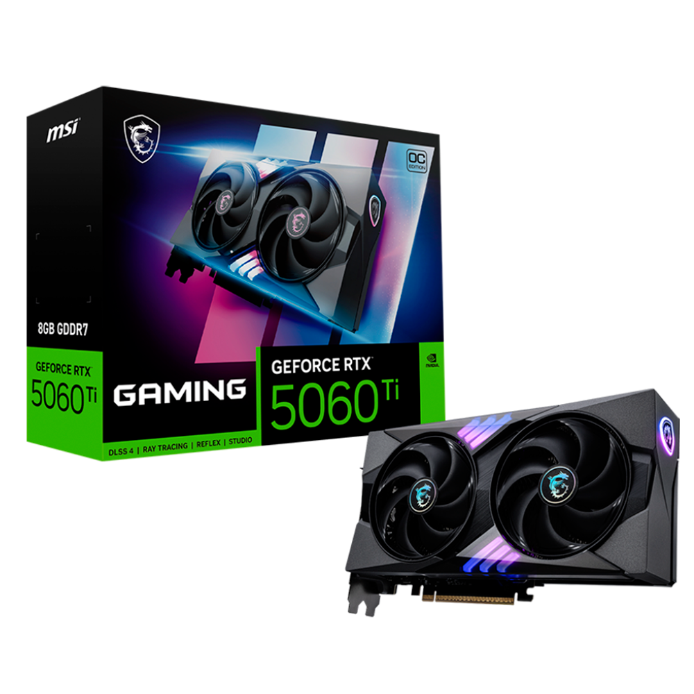 Tarjeta de Video MSI GeForce RTX 5060 Ti 8G GAMING OC