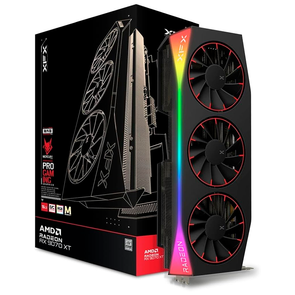 Tarjeta de Video XFX RX 9070 XT MERCURY AMD Radeon 16GB