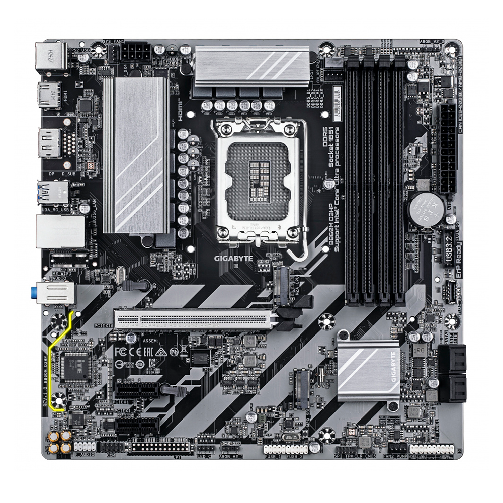 Tarjeta Madre GIGABYTE B860M D3HP - LGA 1851 - Micro ATX - Compatible con DDR5