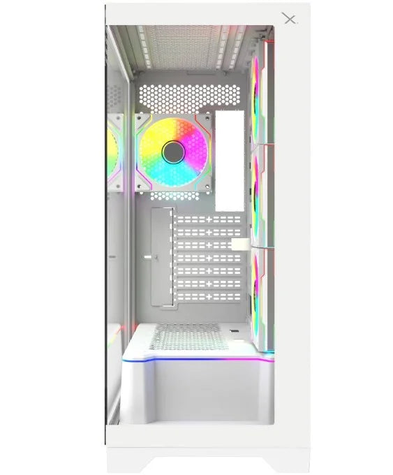 Gabinete Xzeal XZ160, Full Torre, E-ATX, Incluye 4 Ventiladores, Blanco.