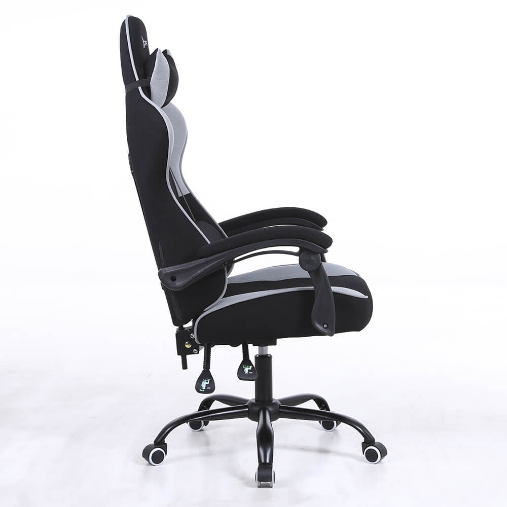 Silla Gamer Xzeal Tela, Reclinable 140°, Brazos Fijos, Hasta 115Kg, Negro/Gris