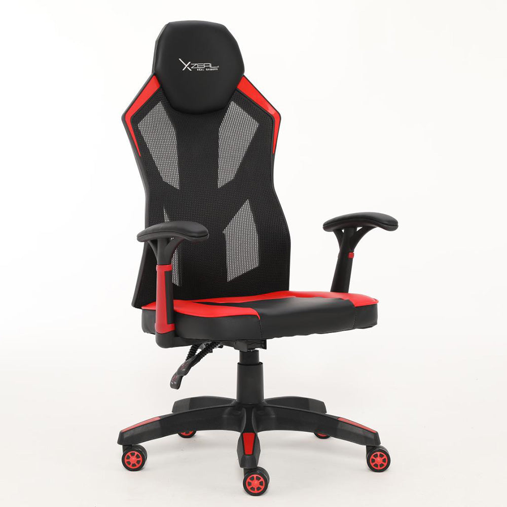 Silla Gamer Xzeal Malla Con Vinil, Reclinable 150°, Hasta 100Kg, Negro/Rojo