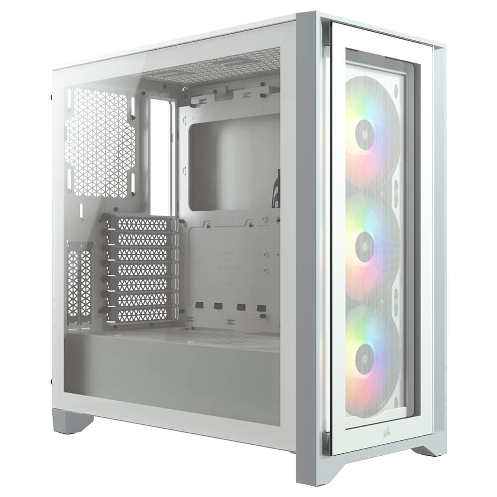Gabinete Corsair iCUE 4000X RGB- ATX- Incluye 3 Ventiladores- Blanco