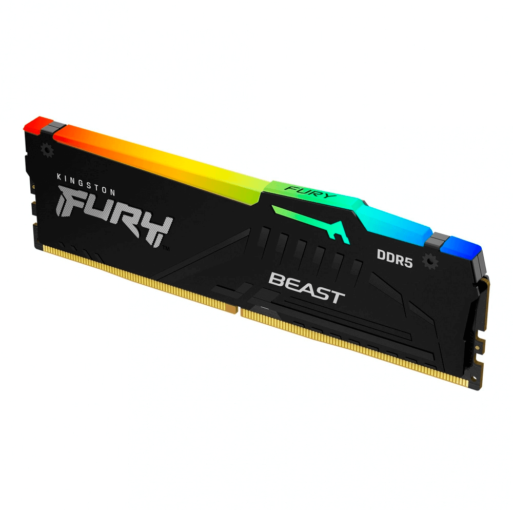 Memoria RAM DIMM Kingston Fury Beast Negro RGB 16GB DDR5 5200MHz CL40