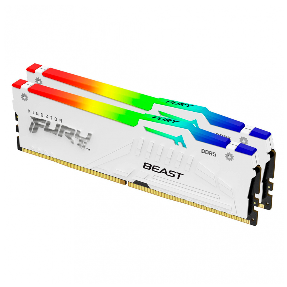 Memoria RAM DIMM Kingston Fury Beast 32GB Kit 2X16 DDR5 6000MTs CL30 Blanca