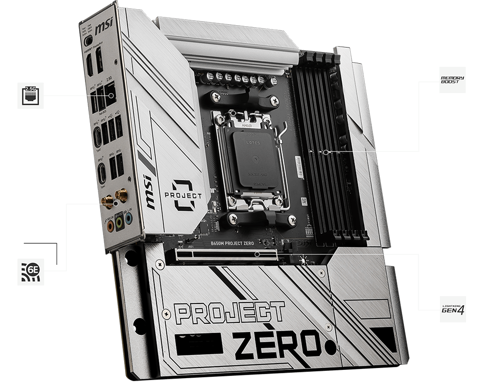 Tarjeta Madre MSI B650M Project Zero | Socket AM5 | Micro ATX