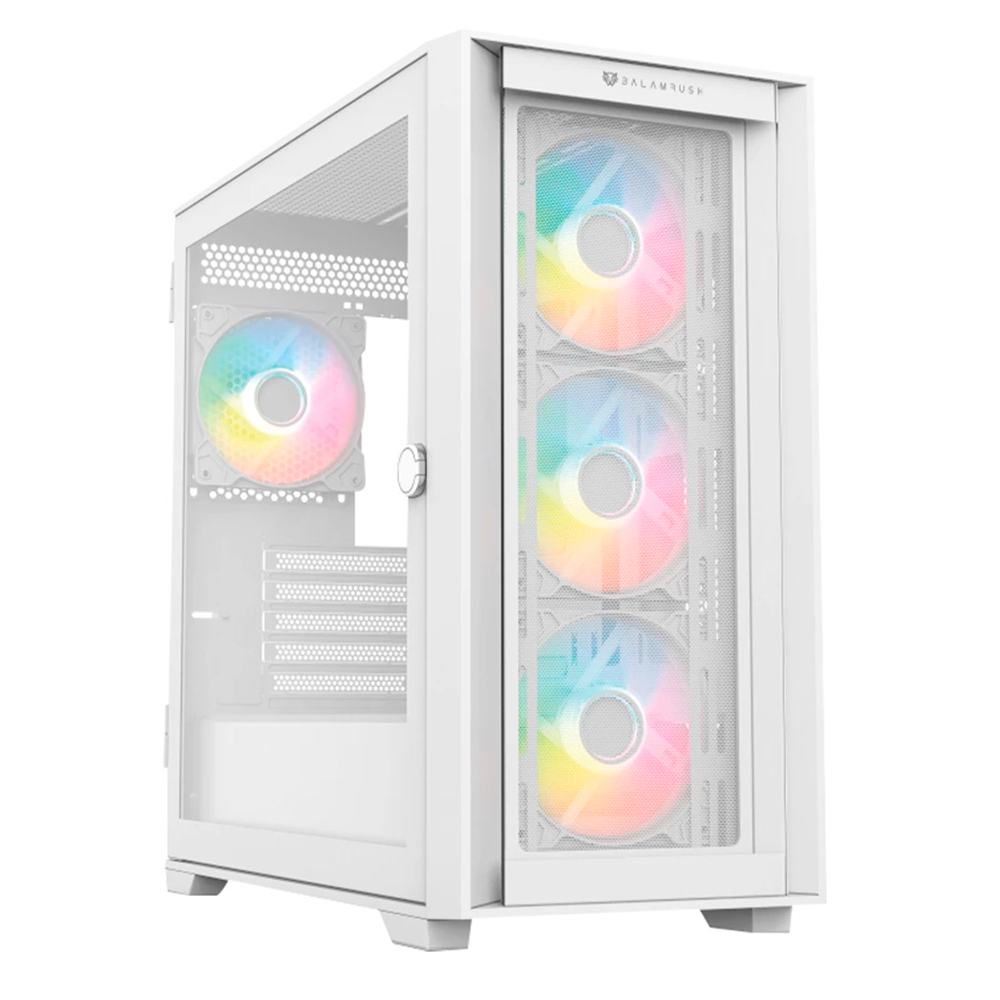 Gabinete Balam Rush Carbono Twin Mate 6000 ARGB- ATX- Incluye 4 Ventiladores- Blanco
