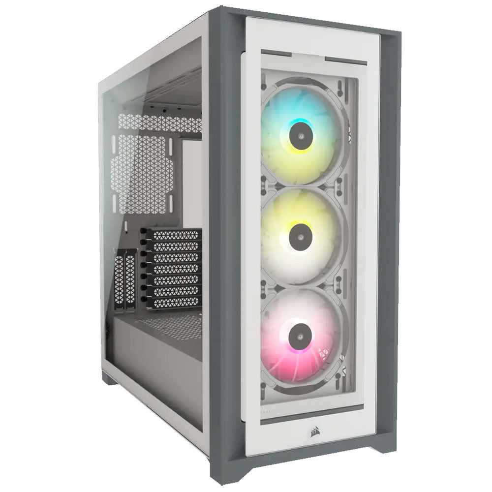 Gabinete Corsair iCUE 5000X RGB- ATX- Incluye 3 Ventiladores- Blanco