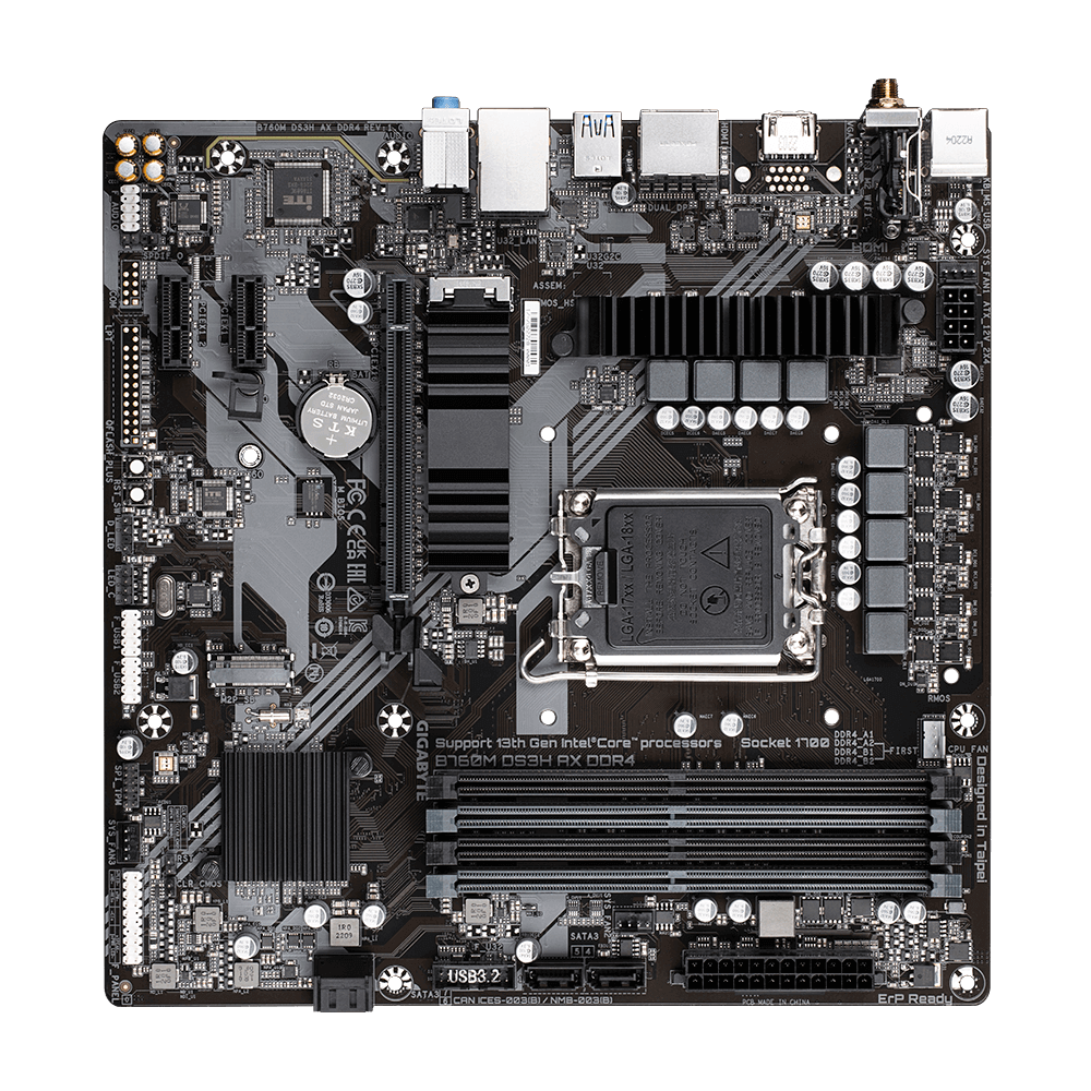Tarjeta Madre GIGABYTE B760M DS3H AX - LGA 1700 - Micro ATX - Compatible con DDR5