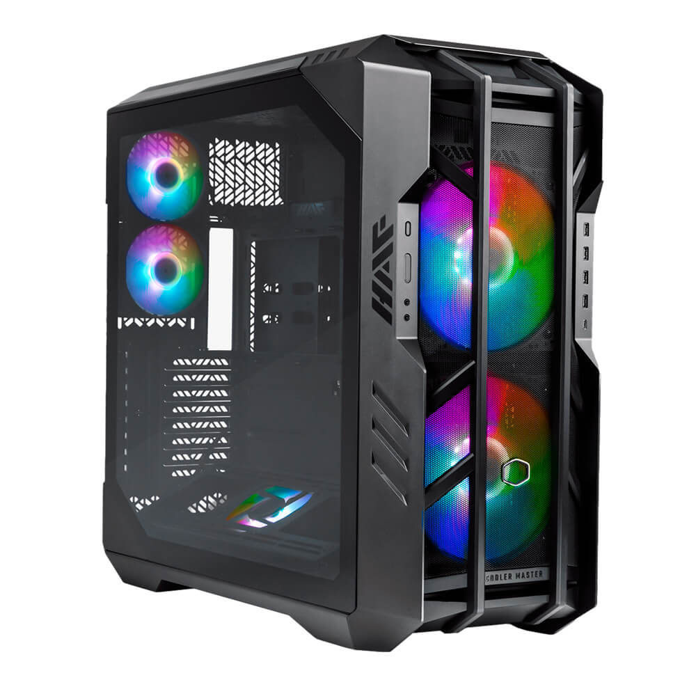 Gabinete Cooler Master HAF700 Titanium ARGB- E-ATX- Incluye 5 Ventiladores- Negro