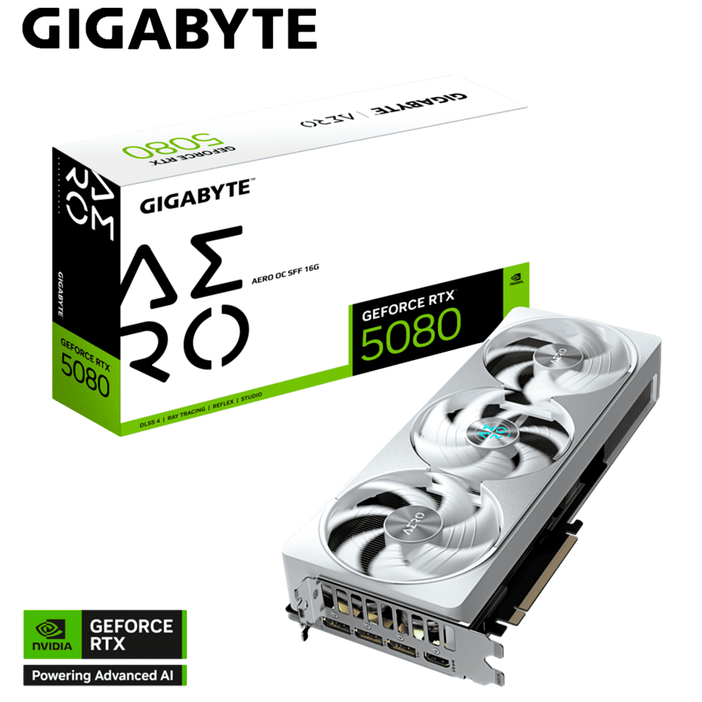 Tarjeta de Video GIGABYTE AERO GeForce RTX 5080 OC Edition 12GB