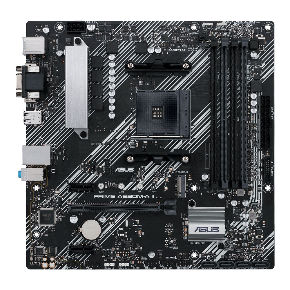 Tarjeta Madre ASUS PRIME A520M-A II CSM - S-AM4 - Micro ATX - Compatible con DDR4