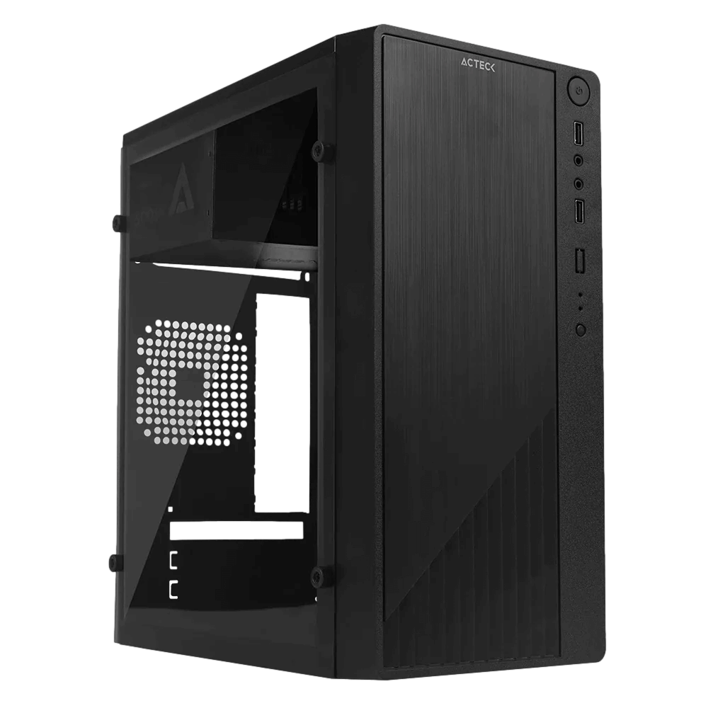 Gabinete Acteck Minitorre Kioto GC220 | Fuente ATX 500W | Panel Acrílico Color Negro