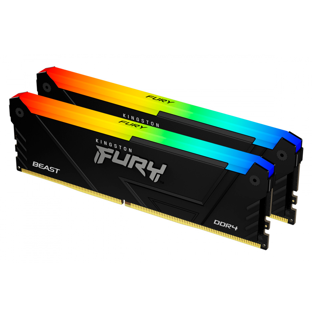 Kit Memoria RAM Kingston FURY Beast RGB DDR4 DDR4- 3600MHz- 16GB - 2 x 8GB
