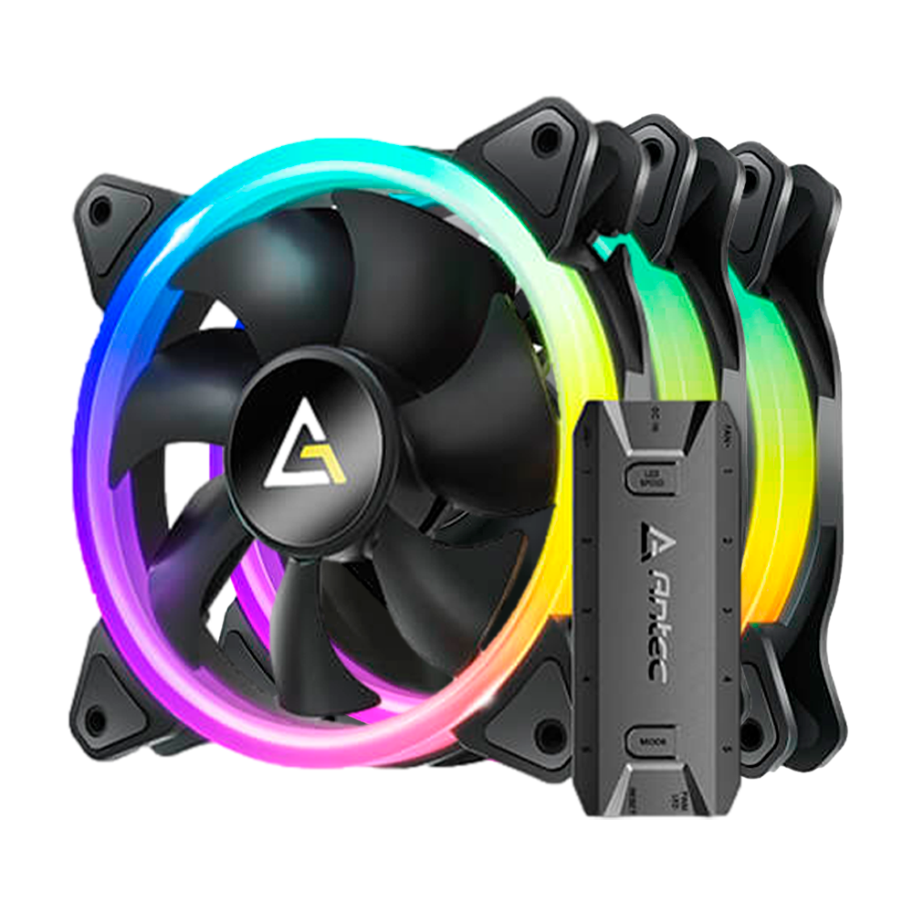 ANTEC NEON ARGB | Kit de 3 Ventiladores 120mm | Personalización y refrigeración