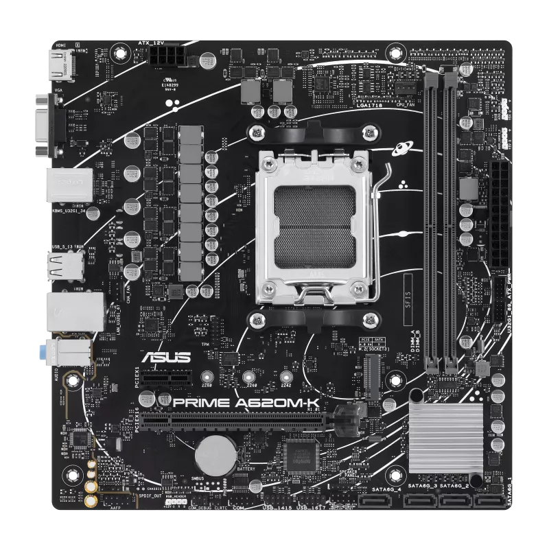 Tarjeta Madre ASUS RIME A620M-K-CSM- S-AM5- Micro ATX- Compatible con DDR5