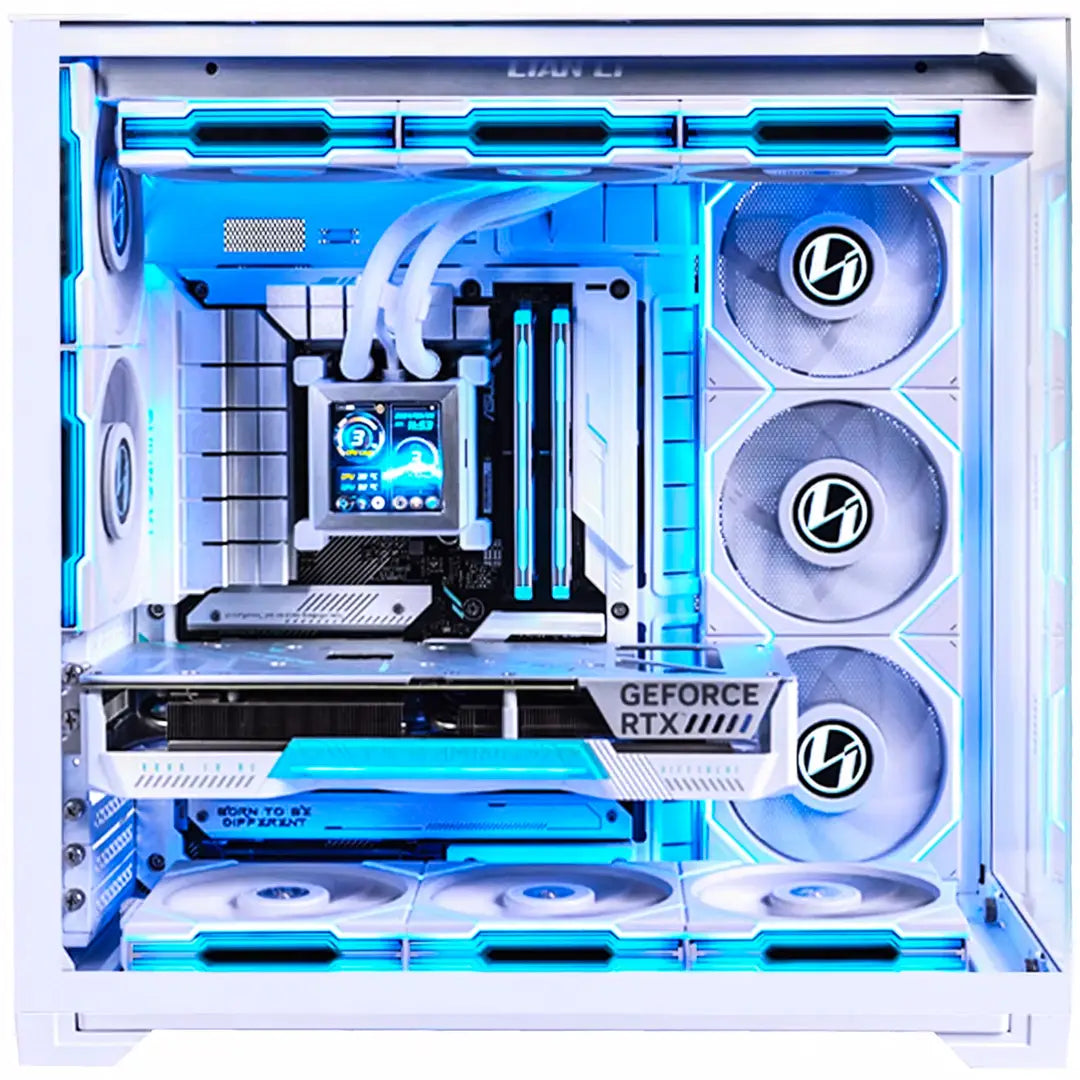 Gabinete Lian Li O11 Vision Compact White | Cristal Temperado Malla | E-ATX