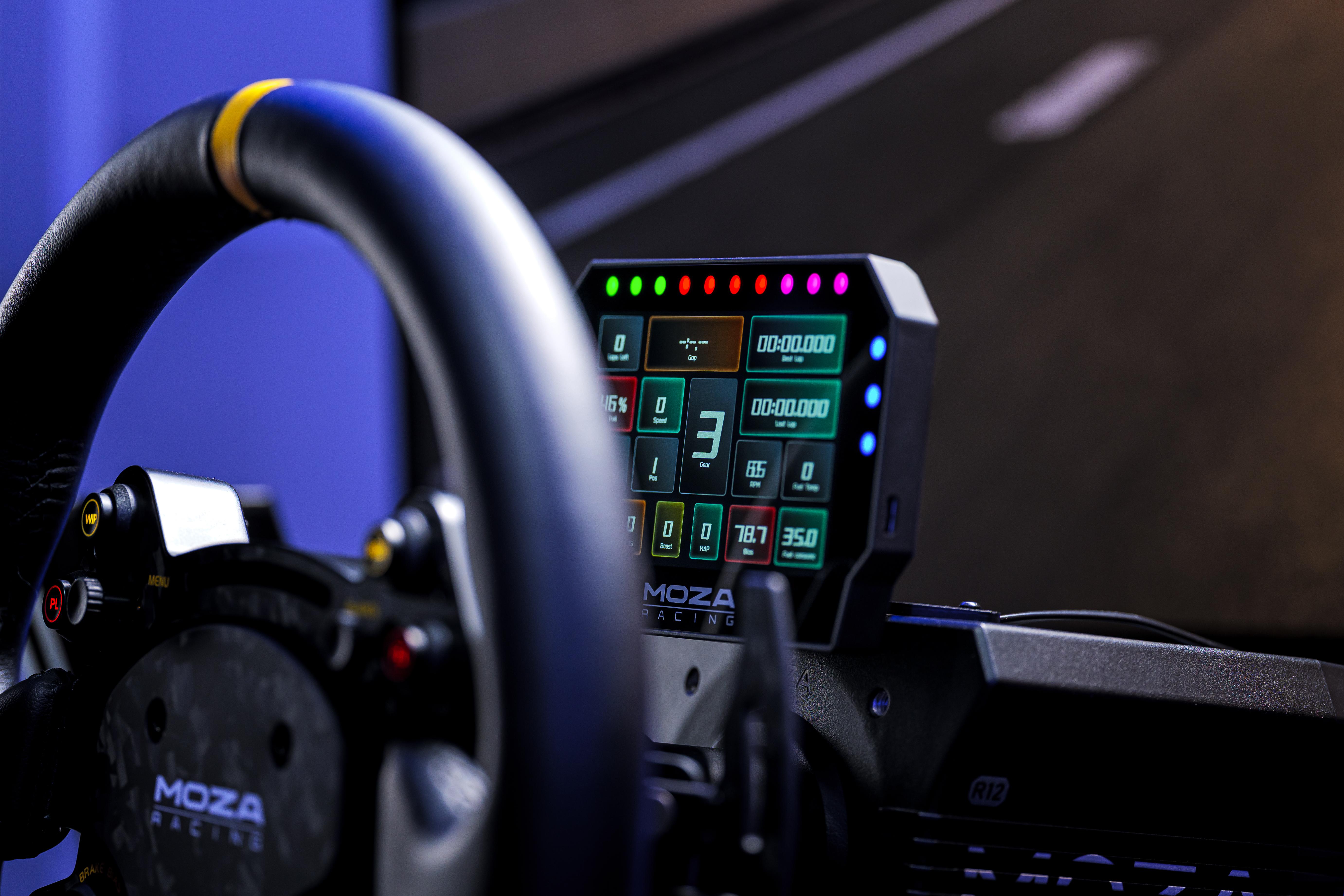 Moza CM2 HD Racing Dash — Pantalla De Carreras De 5" Con Indicadores RGB, Interfaz Personalizable