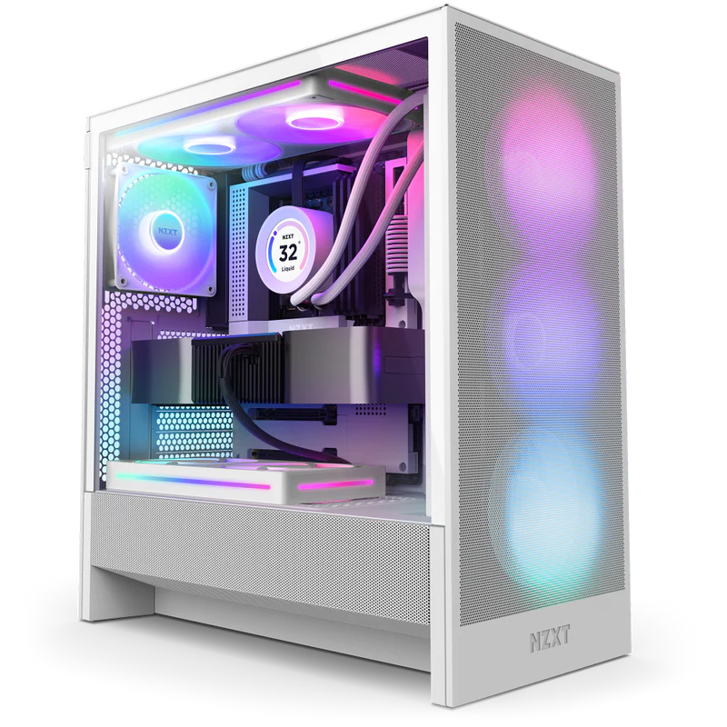 Gabinete NZXT H5 Flow RGB- ATX- Blanco
