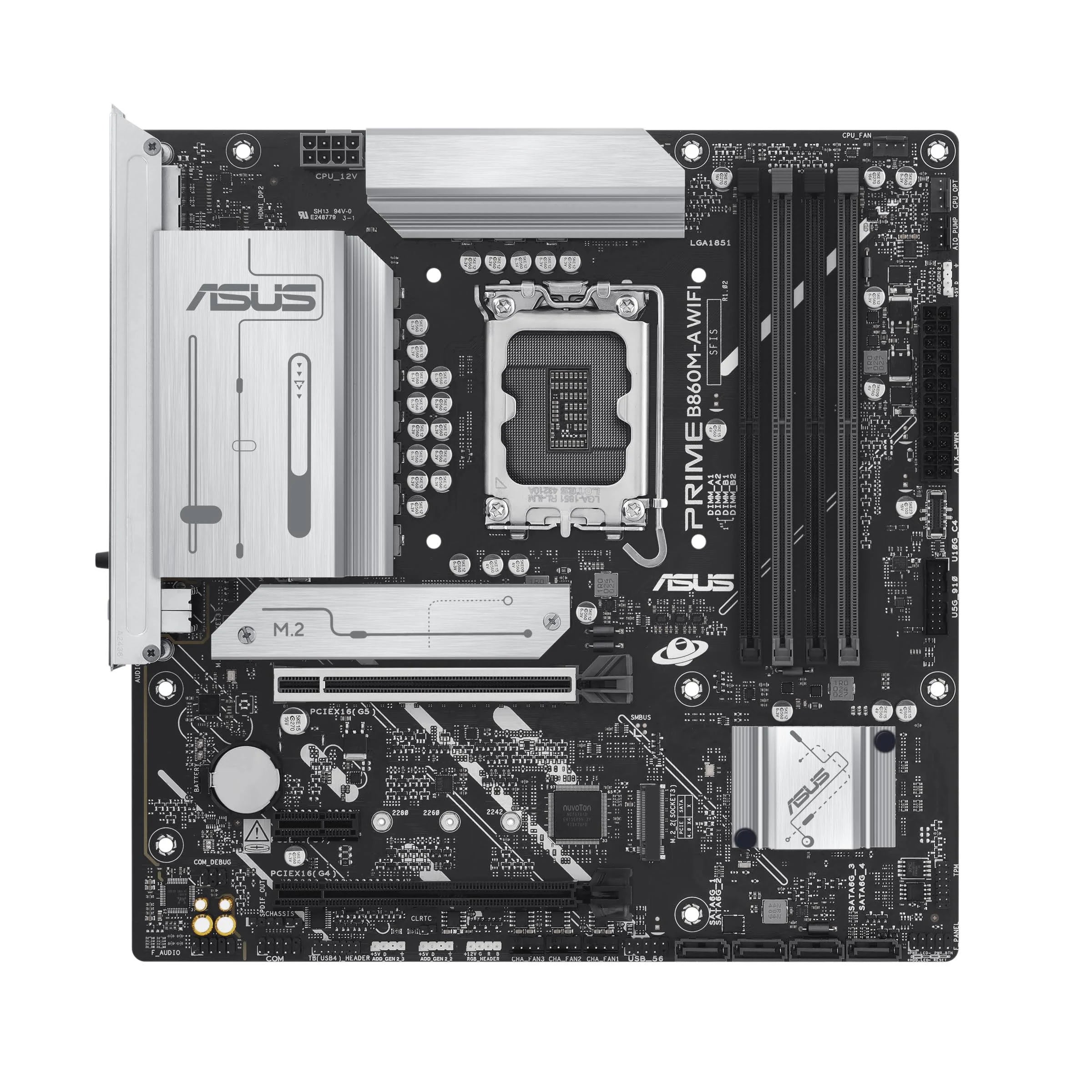 Tarjeta Madre ASUS PRIME B860M-A WIFI- LGA 1851- Micro ATX- Compatible con DDR5