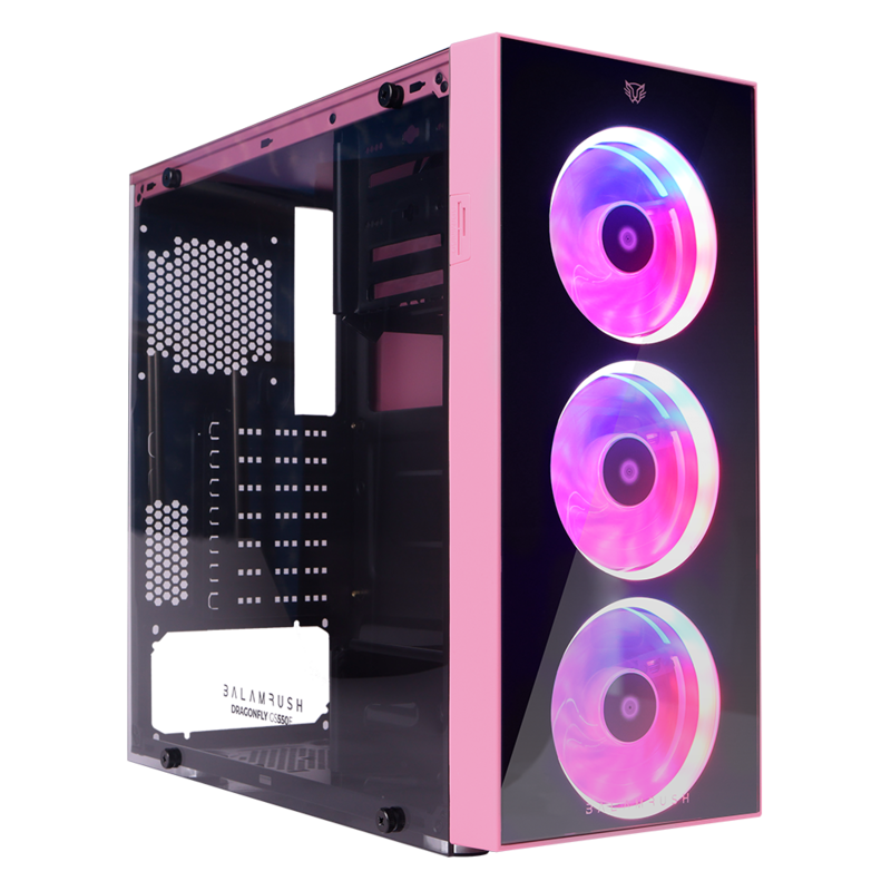 Gabinete BALAM RUSH DRAGONFLY GM320- ATX- Negro/Rosa