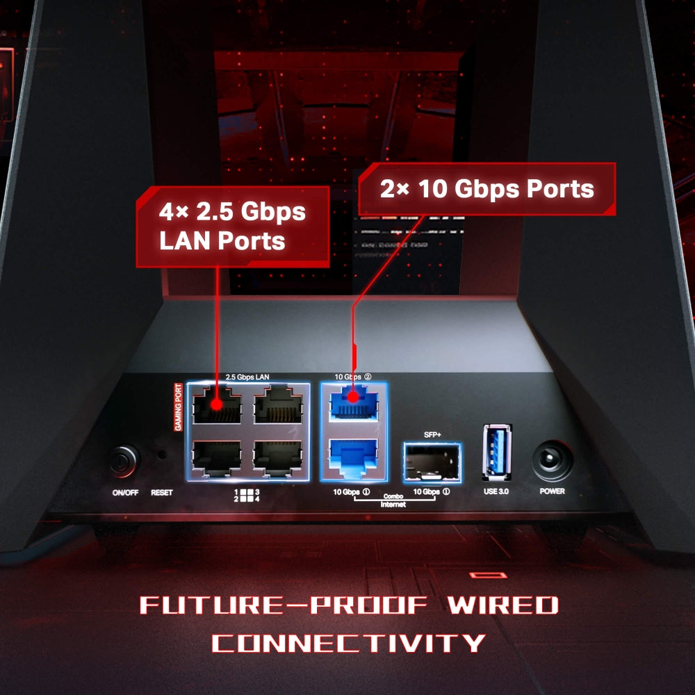 TP-Link Router Gaming Archer GE800, Wi-Fi 7, Triple Banda 2.4/5/6 GHz, 8 Antenas Internas