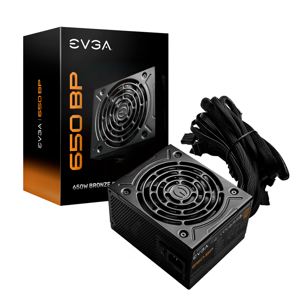 Fuente de Poder EVGA 650 BP 80 PLUS Bronze, 20+4 pin ATX, 130mm, 650W