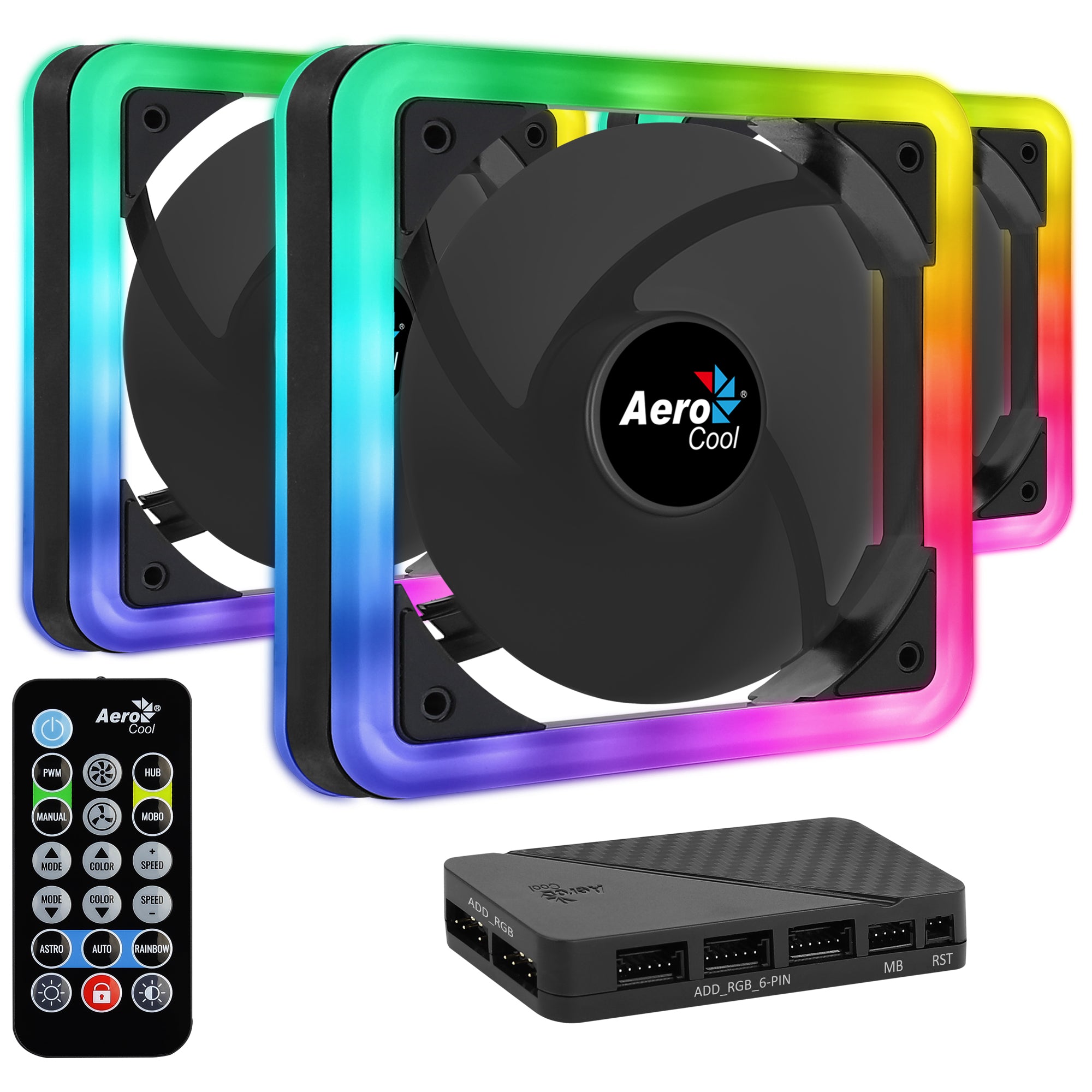 Kit de 3 Ventiladores Aerocool 140mm Edge 14 Pro ARGB