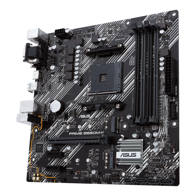 Tarjeta Madre ASUS PRIME B550M-K- S-AM4- Micro ATX- Compatible con DDR4
