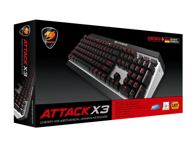 Teclado Cougar Attack X3 RGB - Switch Red - Español
