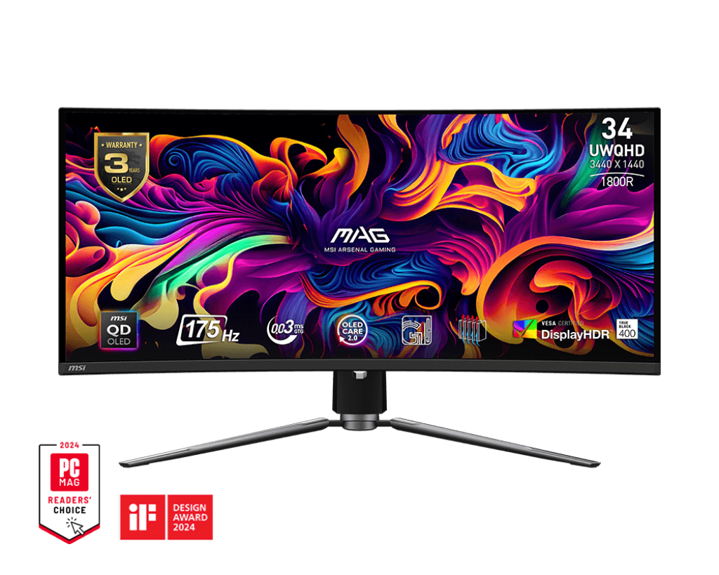 Monitor Curvo MSI MAG 341CQP QD-OLED 34", 175Hz