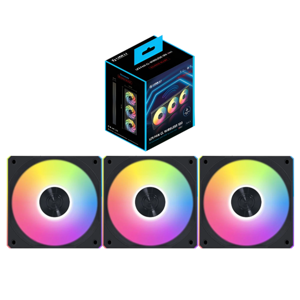 Kit de Ventiladores Lian Li Unifan Cl, Aspas Invertidas, RGB, Wireless, 3x120mm, Negro