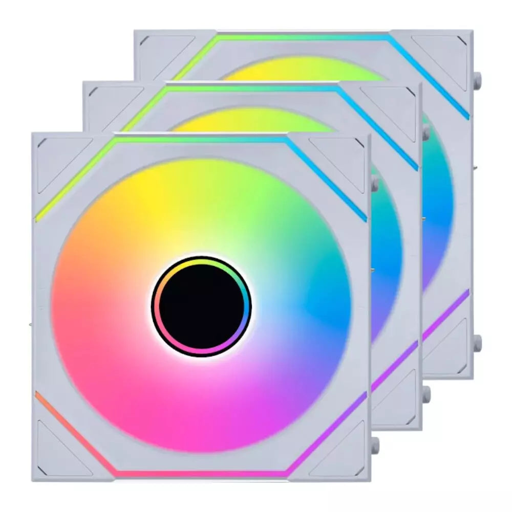 Kit Ventiladores Lian Li SL Infinity, Aspas Invertidas, RGB, Wireless 3x120mm, Blanco