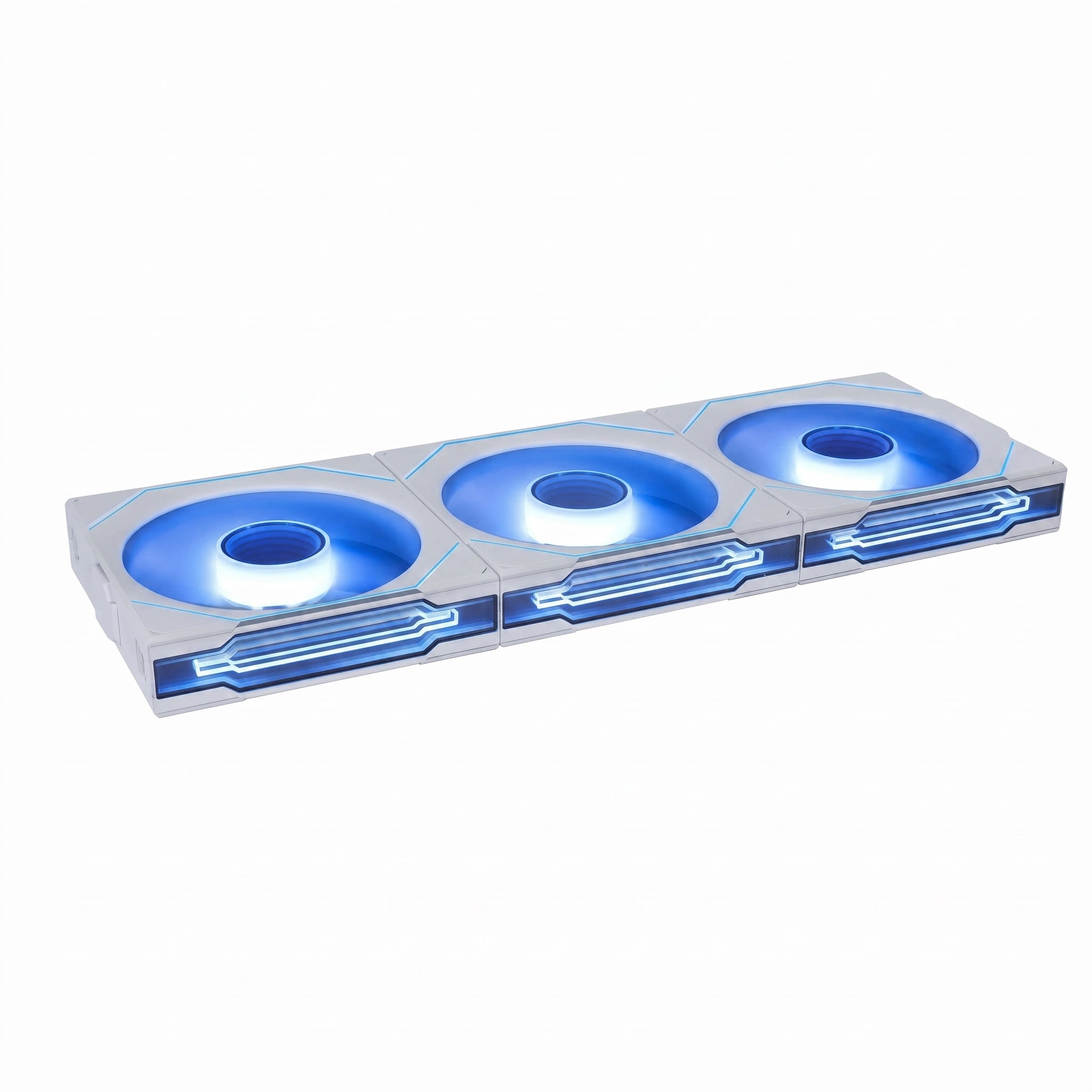 Kit Ventiladores Lian Li SL Infinity, Aspas Invertidas, RGB, Wireless 3x120mm, Blanco